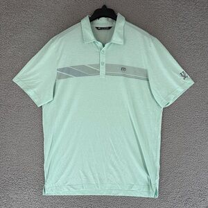 Travis Mathew men’s XL short sleeve golf polo shirt Mint Green stretch pullover